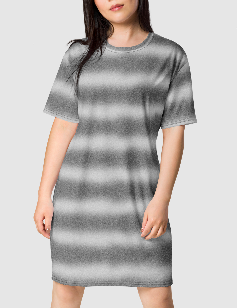 Abstract Grey Heather Tie Dye T-Shirt Dress OniTakai