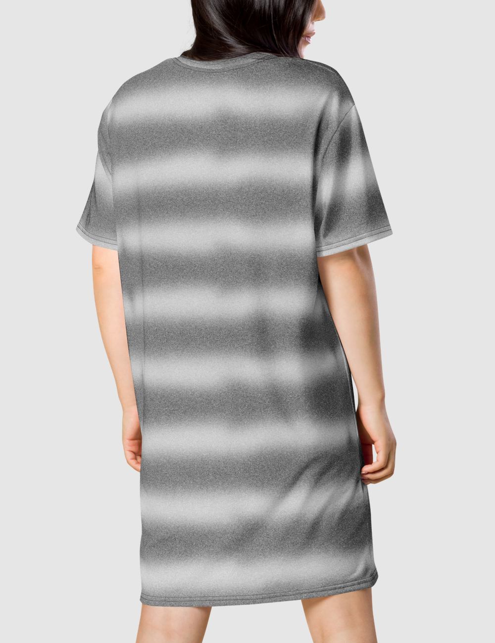 Abstract Grey Heather Tie Dye T-Shirt Dress OniTakai