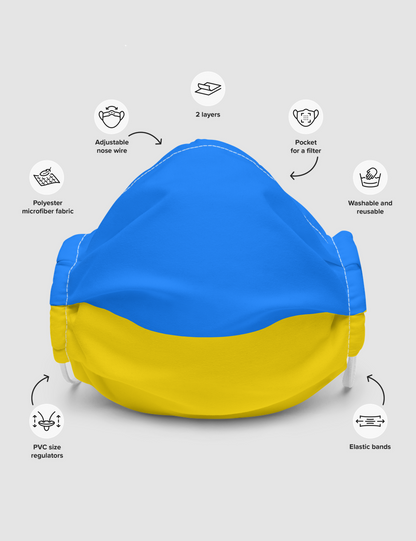 Classic Ukrainian Flag | Premium Double Layered Pocket Face Mask OniTakai