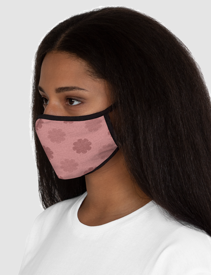 Classical Somber Pink Floral Print Fitted Double Layered Polyester Face Mask OniTakai