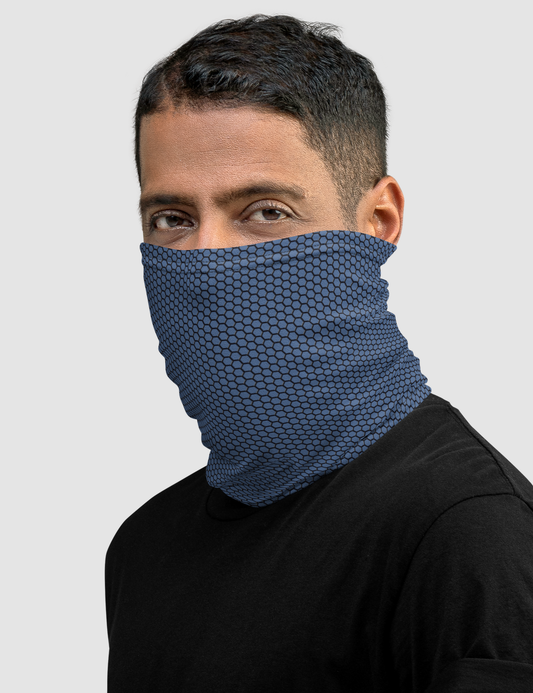 Digital Faux Carbon Fiber Kashmir Blue Neck Gaiter Face Mask OniTakai