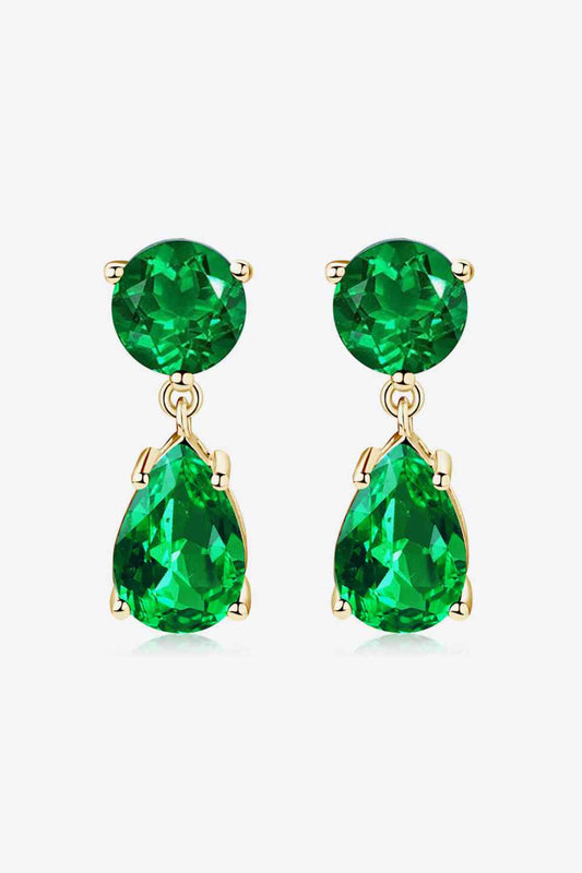 Lab-Grown Emerald Drop Earrings OniTakai
