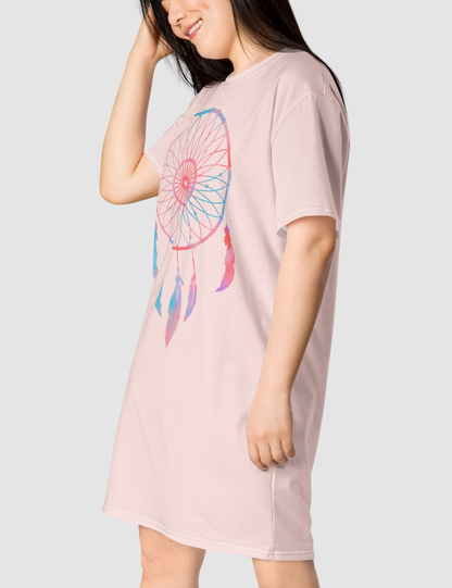 Misty Rose Multicolored Dreamcatcher T-Shirt Dress OniTakai