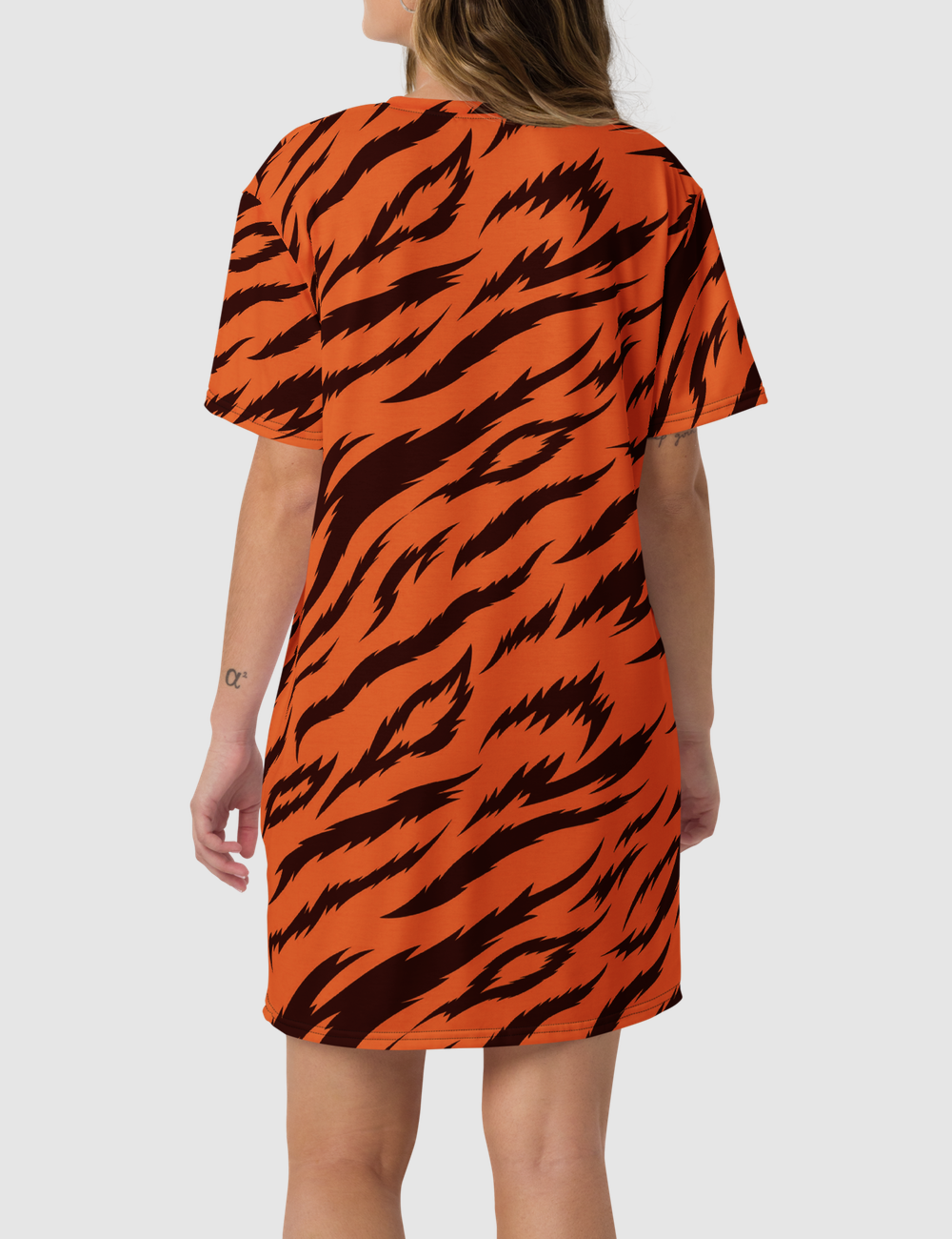 Orange Tiger Stripes T-Shirt Dress OniTakai