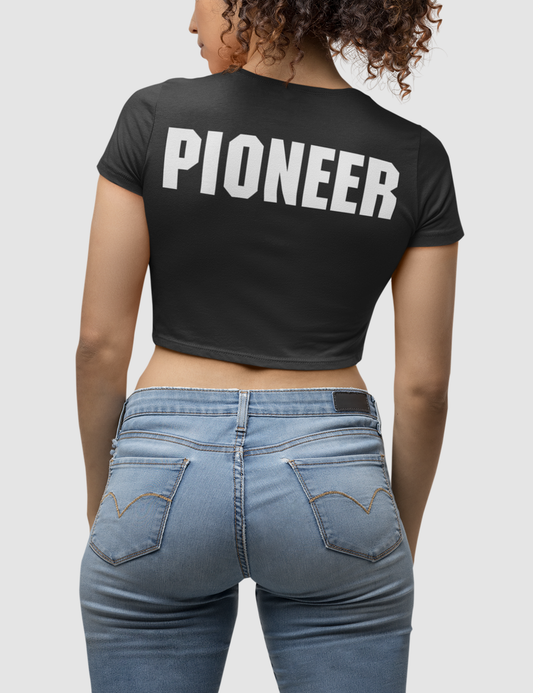Pioneer Women's Fitted Back Print Crop Top T-Shirt OniTakai