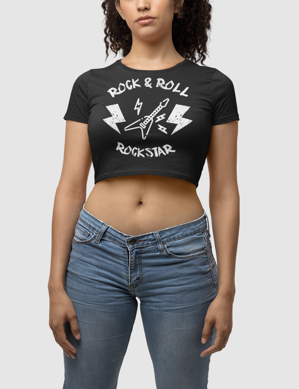 Rock & Roll Rockstar Women's Fitted Crop Top T-Shirt – OniTakai