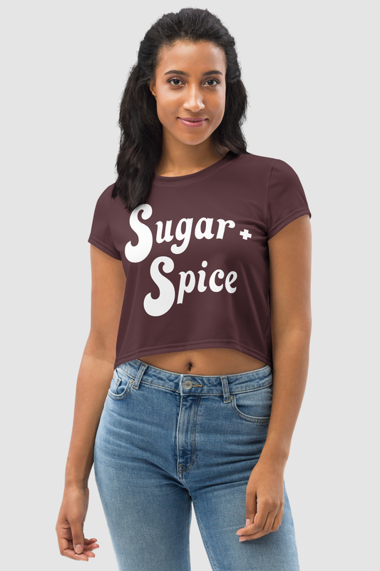 Sugar And Spice Women's Sublimated Crop Top T-Shirt