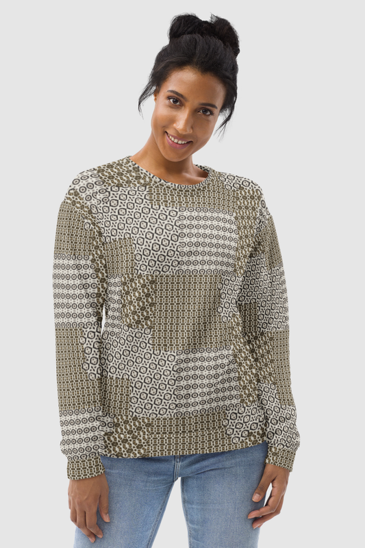 Abstract Geometric Leopard Print Women's Premium Sweatshirt
