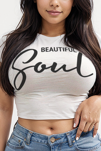 Beautiful Soul Women's Fitted Crop Top T-Shirt