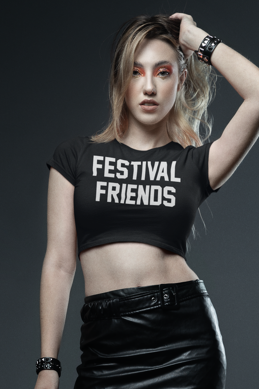 Festival Friends Women's Fitted Crop Top T-Shirt