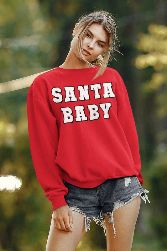 Fiery Red Santa Baby Women's Crewneck Sweatshirt