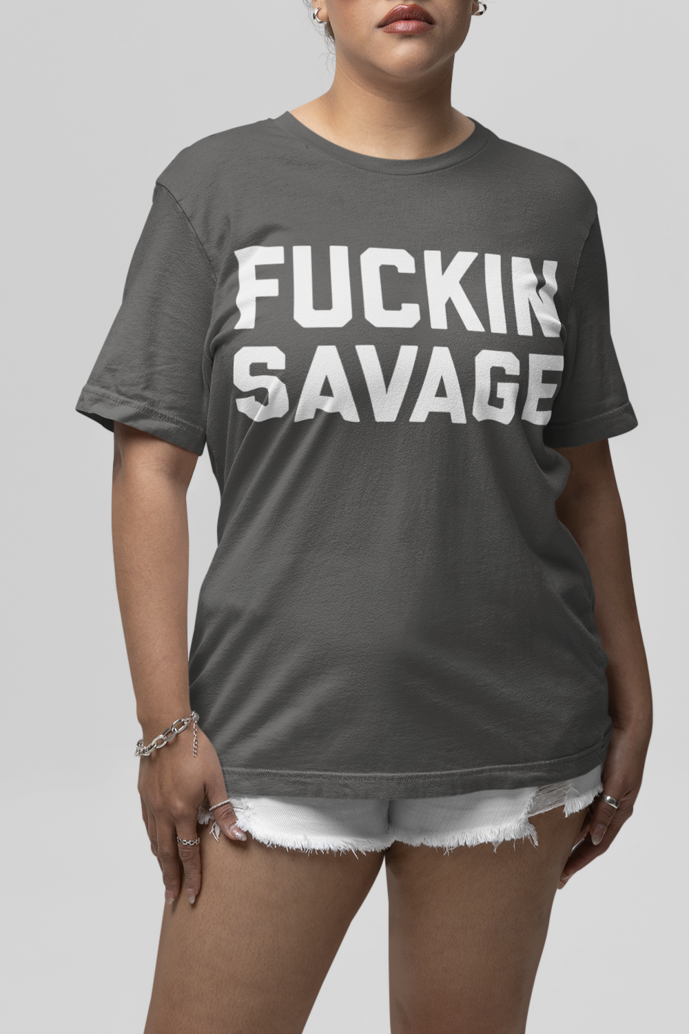 Fuckin Savage Women's Soft Jersey Asphalt T-Shirt