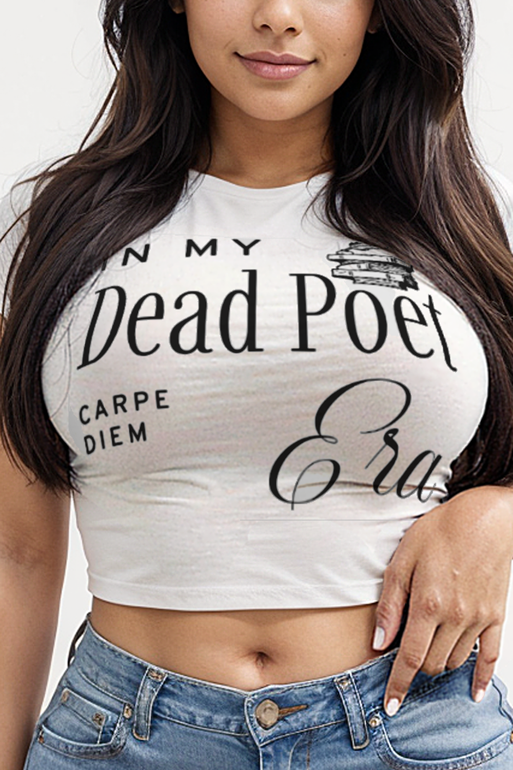 In My Dead Poet Era Women's Fitted Crop Top T-Shirt