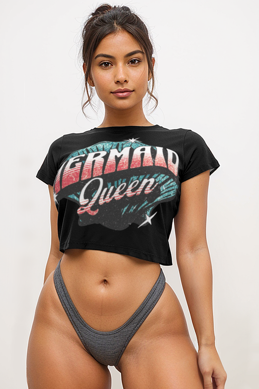 Mermaid Queen Women's Sublimated Crop Top T-Shirt