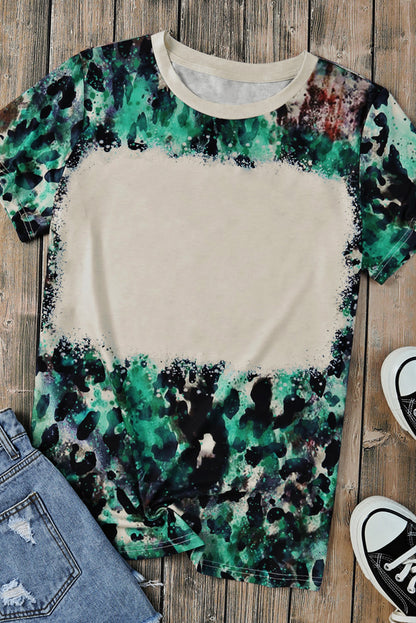 Blank Graphic Leopard Dyed Print T Shirt