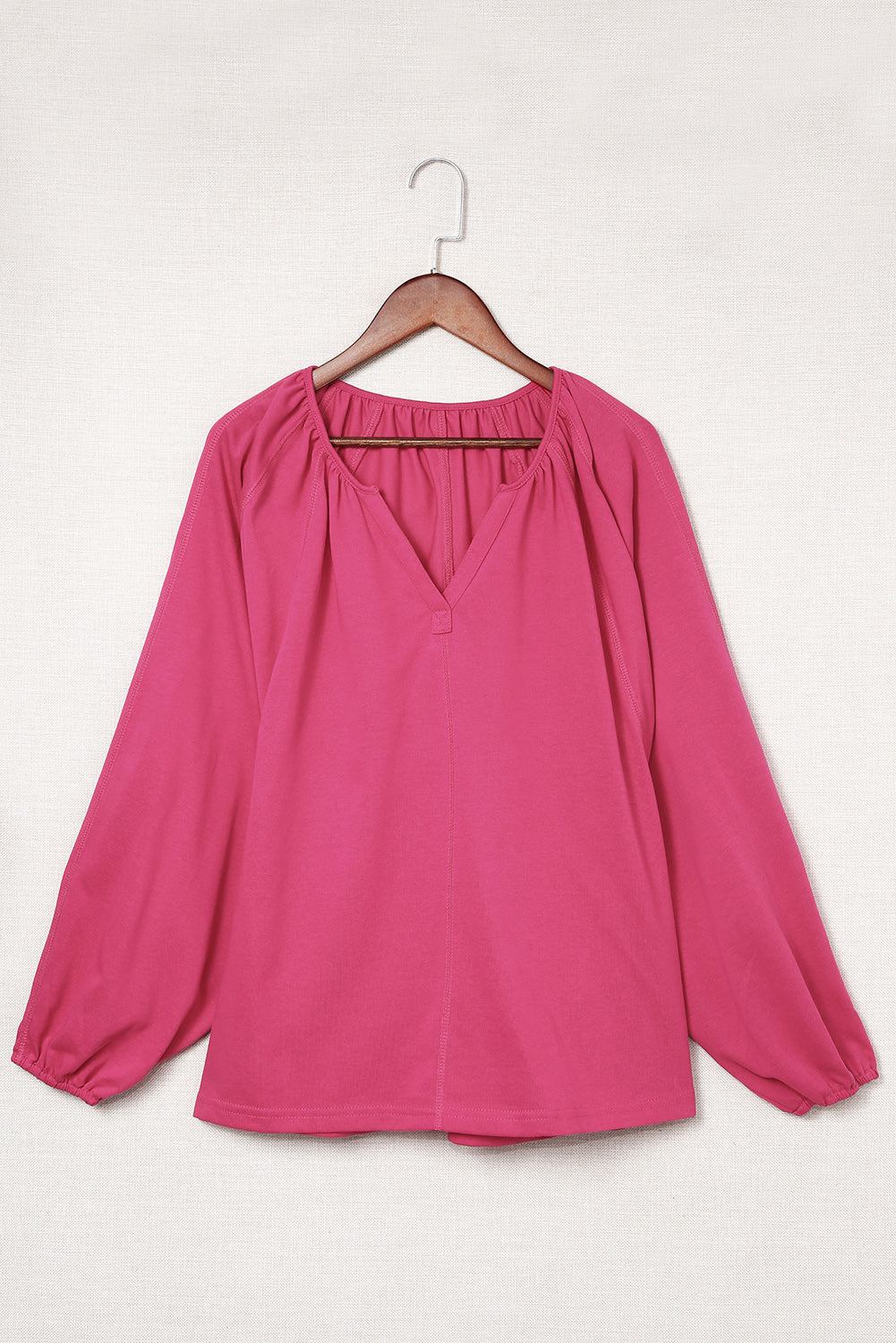 Rose Split V Neck Dolman Top