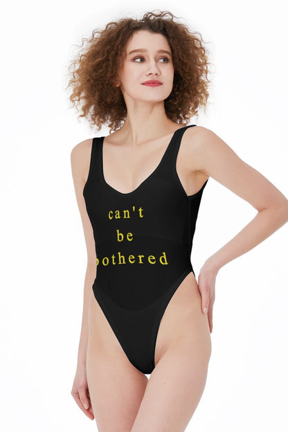 Can't Be Bothered Women's High Cut One-Piece Swimsuit