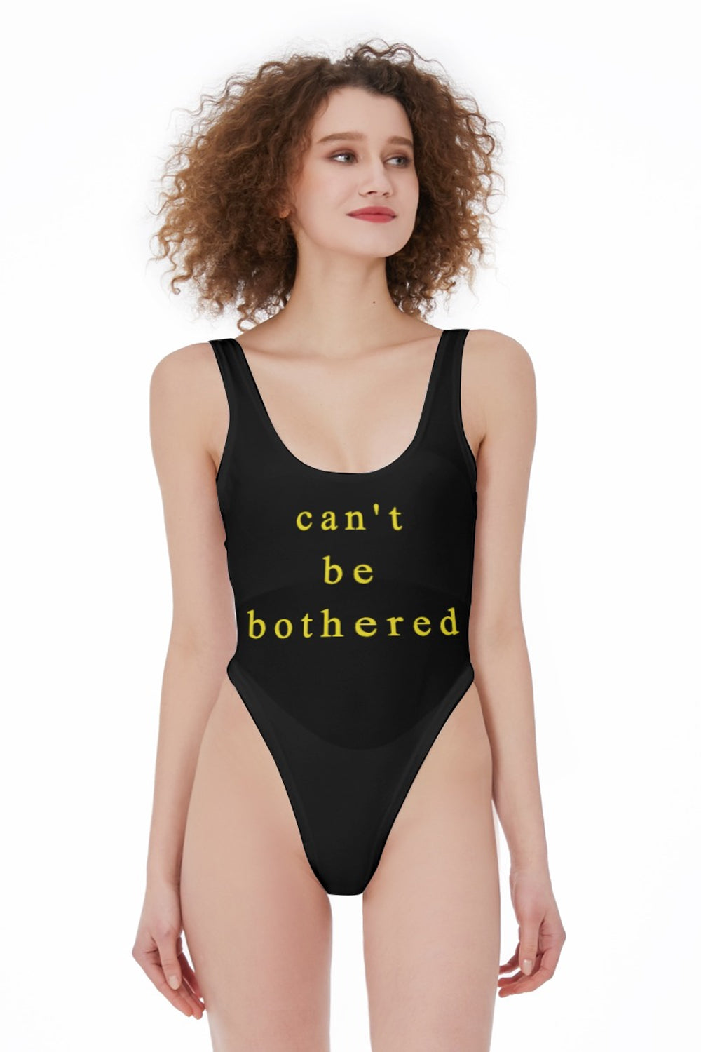 Can't Be Bothered Women's High Cut One-Piece Swimsuit