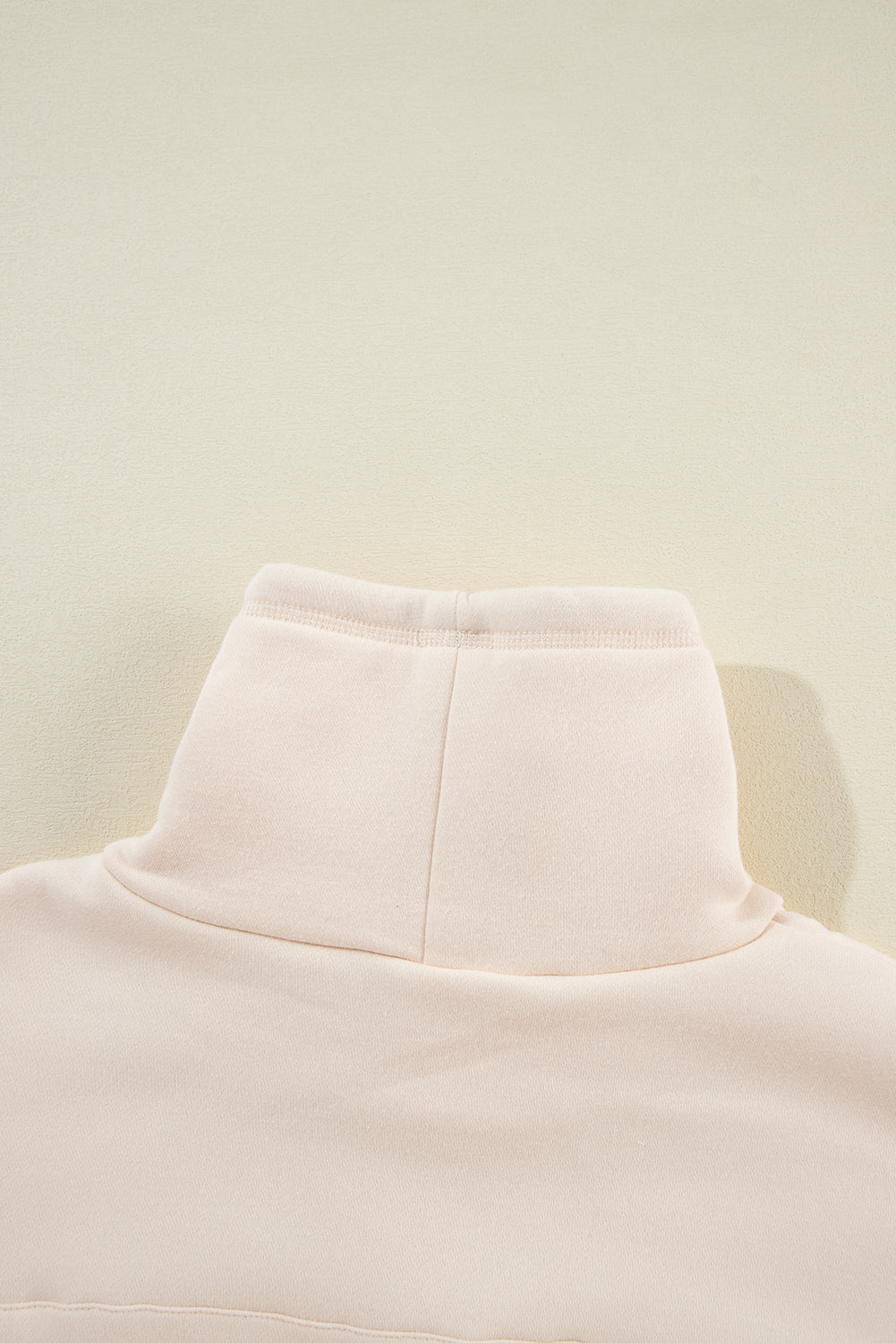 Apricot Drawstring Turtleneck Dolman Sleeve Sweatshirt