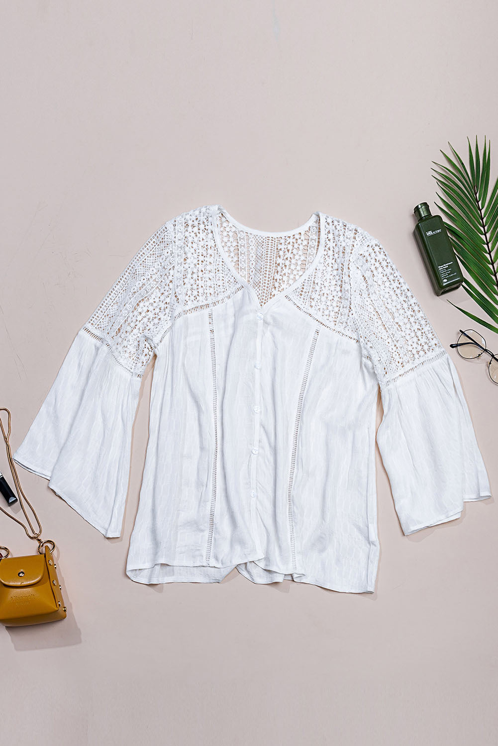 White The Du Jour Crochet Blouse