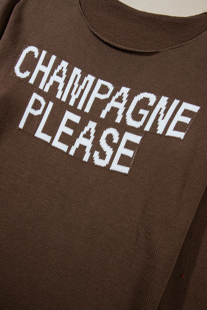 Desert Palm Champagne Please Graphic Sweater