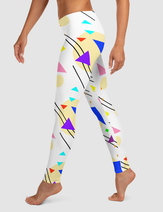 Abstract 90s Retro Geometric Party | Women's Standard Yoga Leggings OniTakai