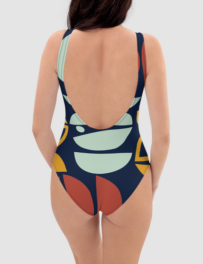 Abstract 90s Retro | Women's One-Piece Swimsuit OniTakai