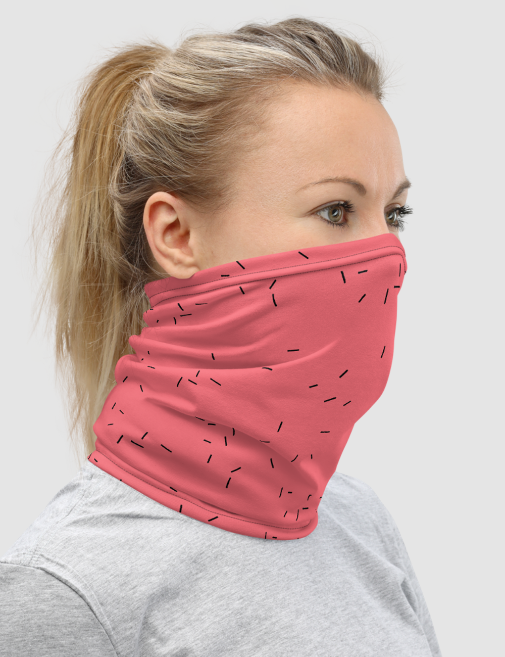 Abstract Black And Begonia Sprinkles | Neck Gaiter Face Mask OniTakai