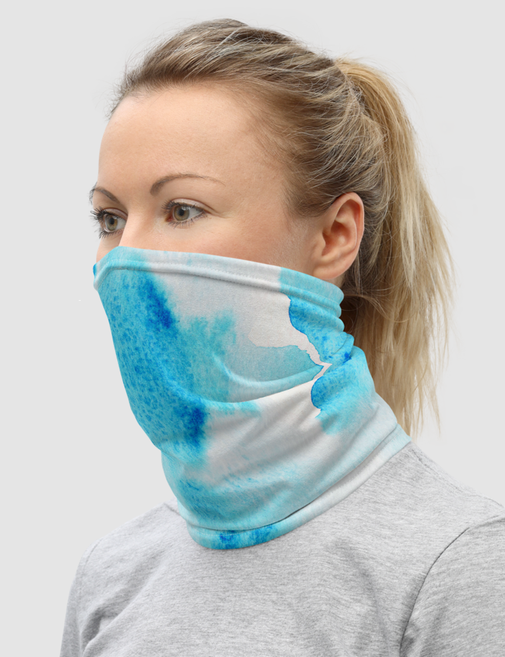 Abstract Blue Ice Tie Dye | Neck Gaiter Face Mask OniTakai