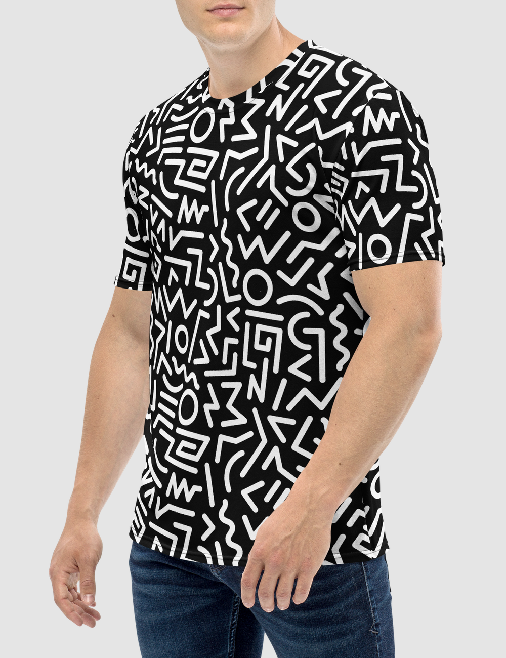 Abstract Geometric Aztecan Print Men's Sublimated T-Shirt OniTakai