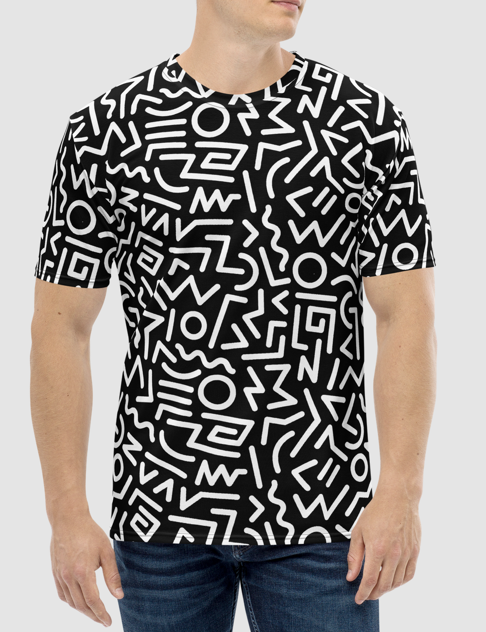 Abstract Geometric Aztecan Print Men's Sublimated T-Shirt OniTakai