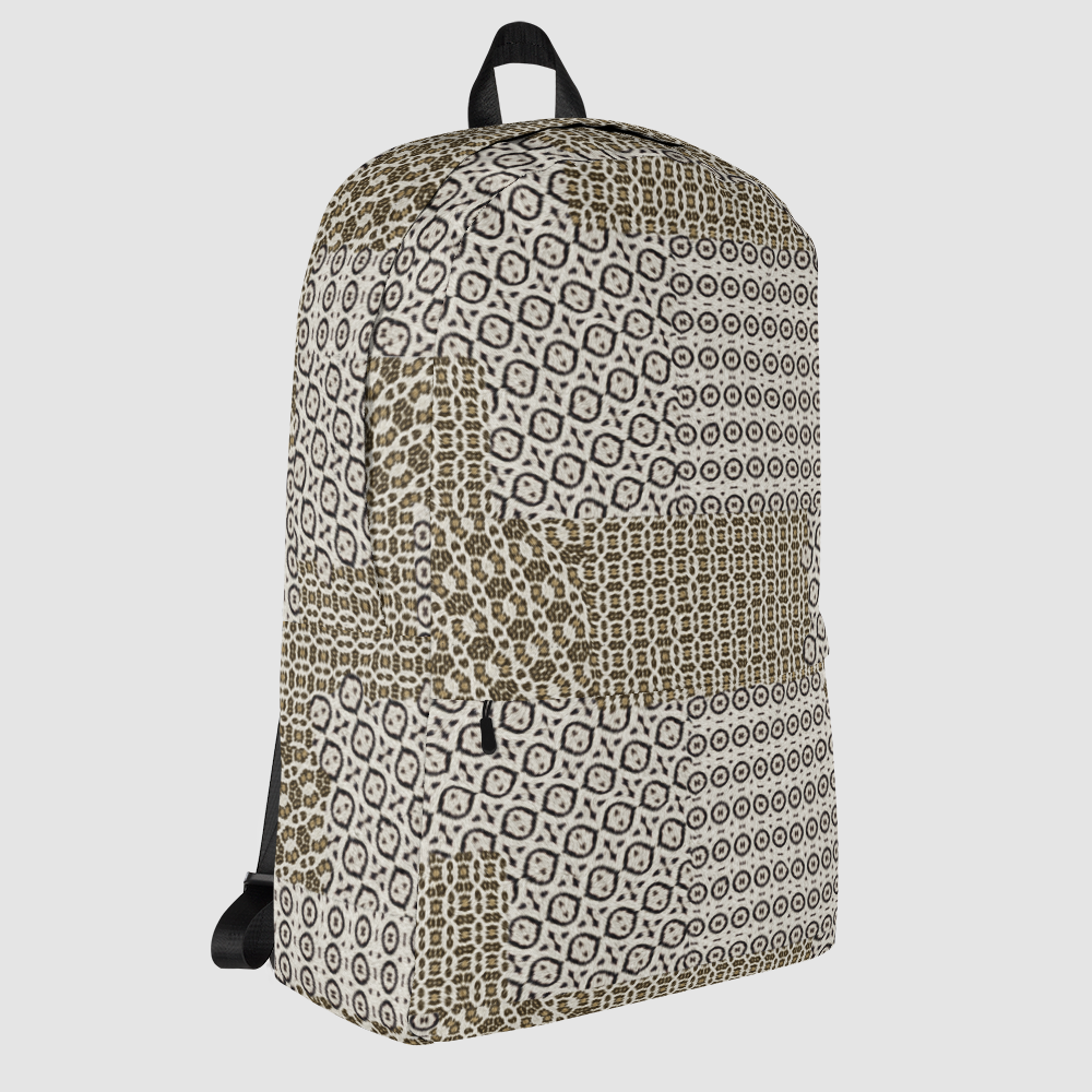 Abstract Geometric Leopard Print Backpack OniTakai