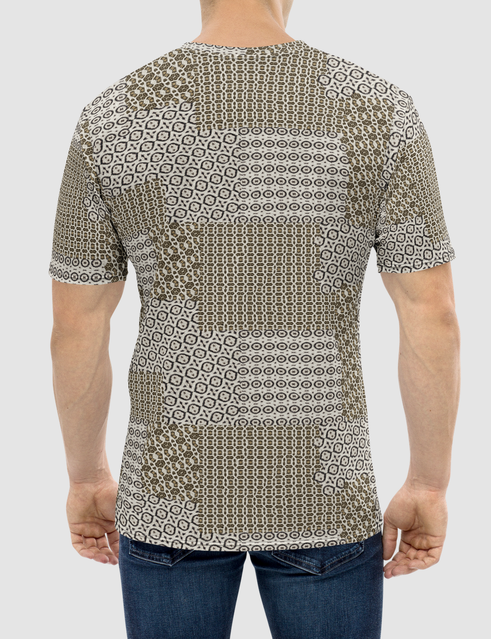 Abstract Geometric Leopard Print Men's Sublimated T-Shirt OniTakai