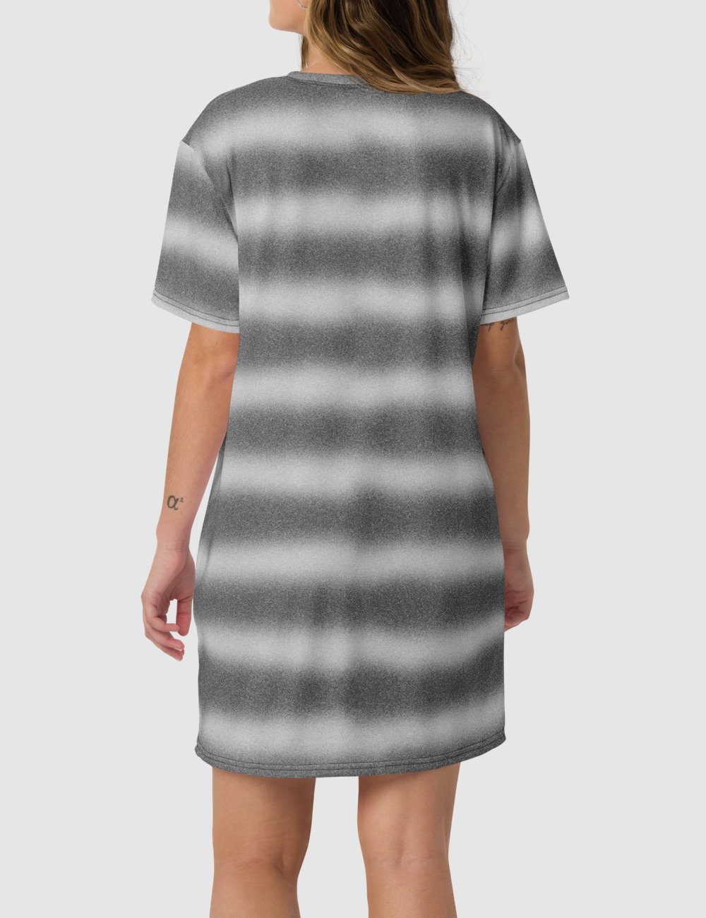 Abstract Grey Heather Tie Dye T-Shirt Dress OniTakai