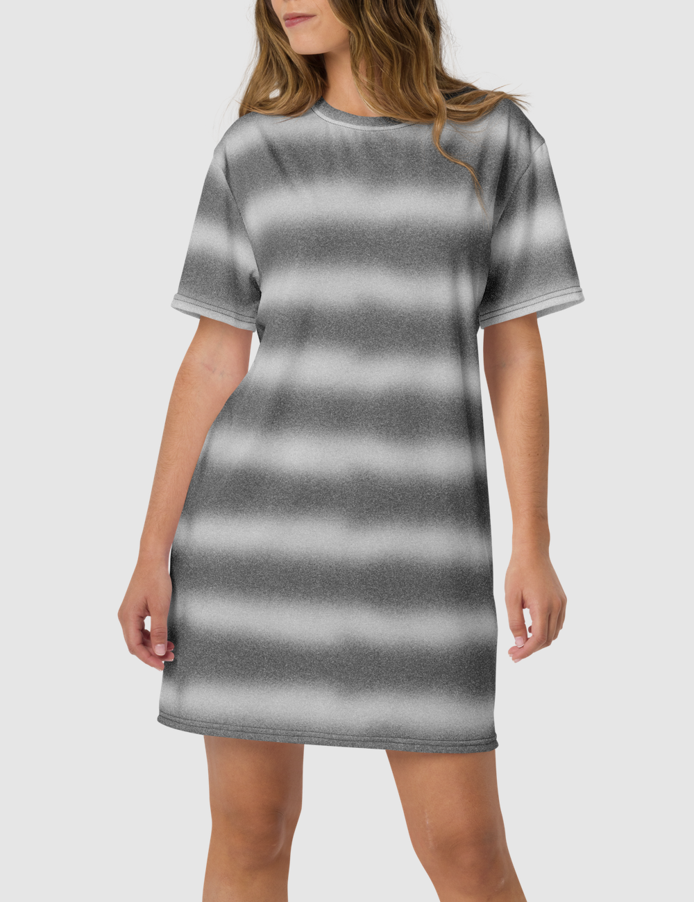 Abstract Grey Heather Tie Dye T-Shirt Dress OniTakai