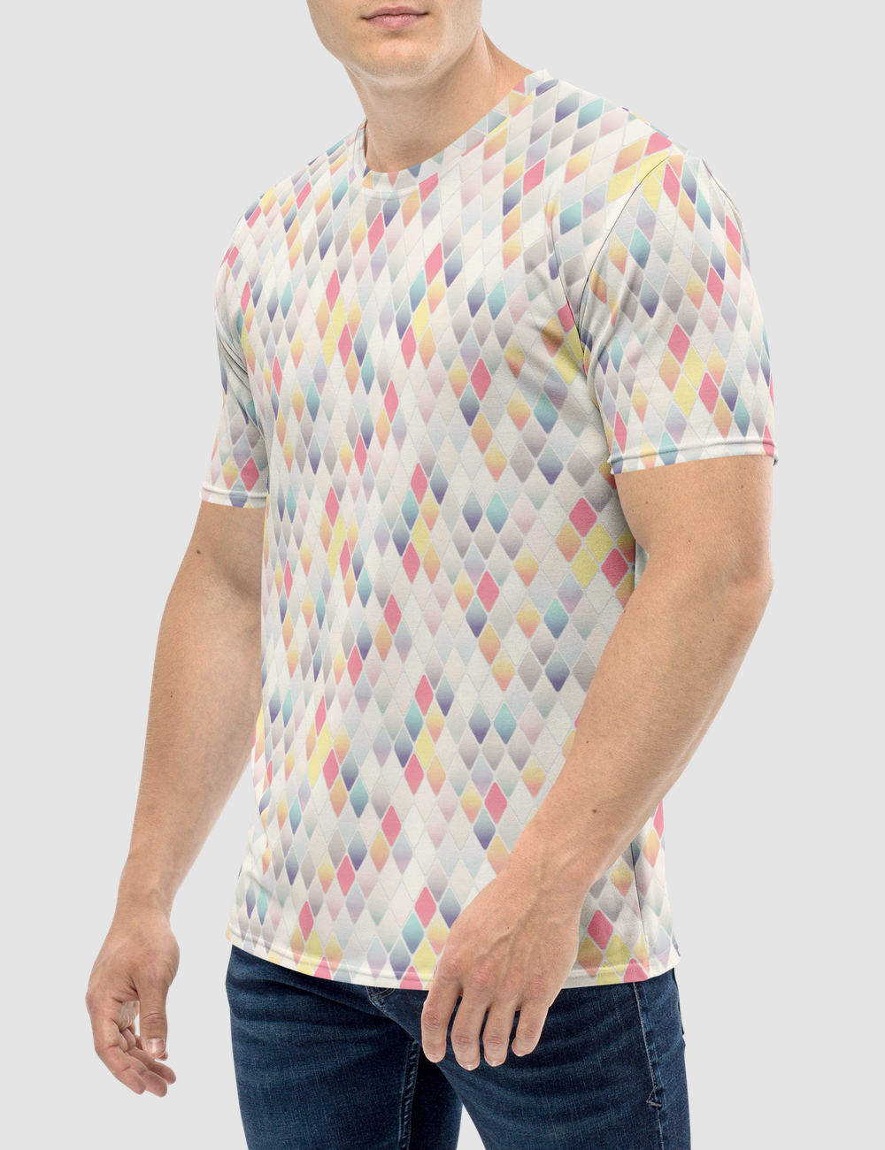 Abstract Multicolored Geometric Print Men's Sublimated T-Shirt OniTakai