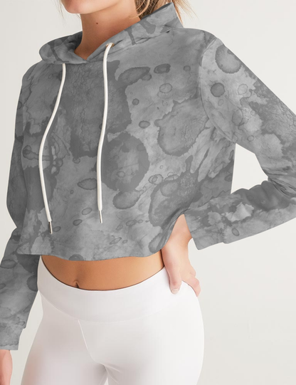 Abstract Stone Water Color Print | Women's Premium Cropped Hoodie OniTakai