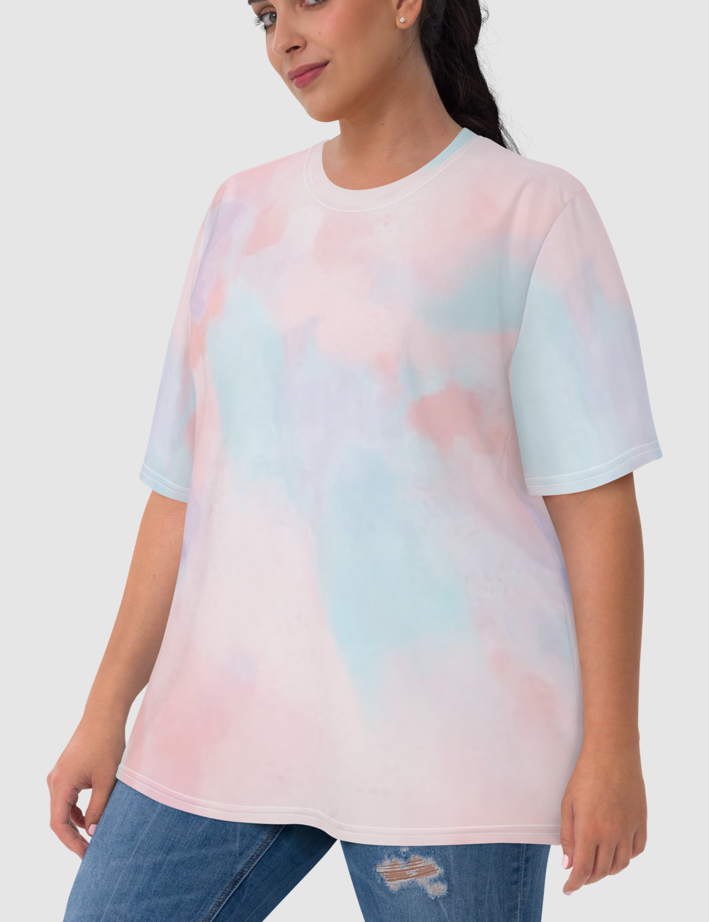 Abstract White Tie-Dye Women's T-Shirt OniTakai