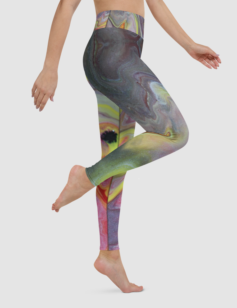 Acrylic Marble | Women's High Waist Yoga Leggings OniTakai