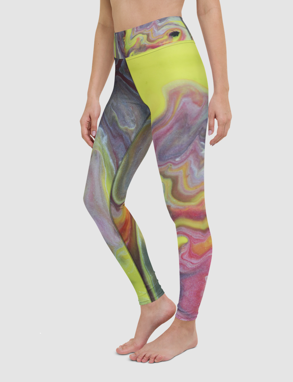 Acrylic Marble | Women's High Waist Yoga Leggings OniTakai