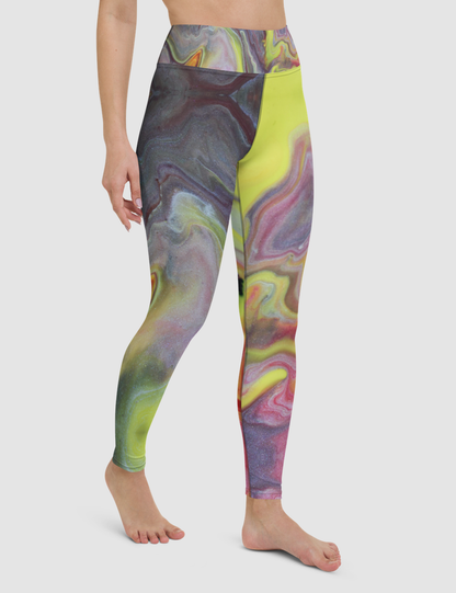 Acrylic Marble | Women's High Waist Yoga Leggings OniTakai