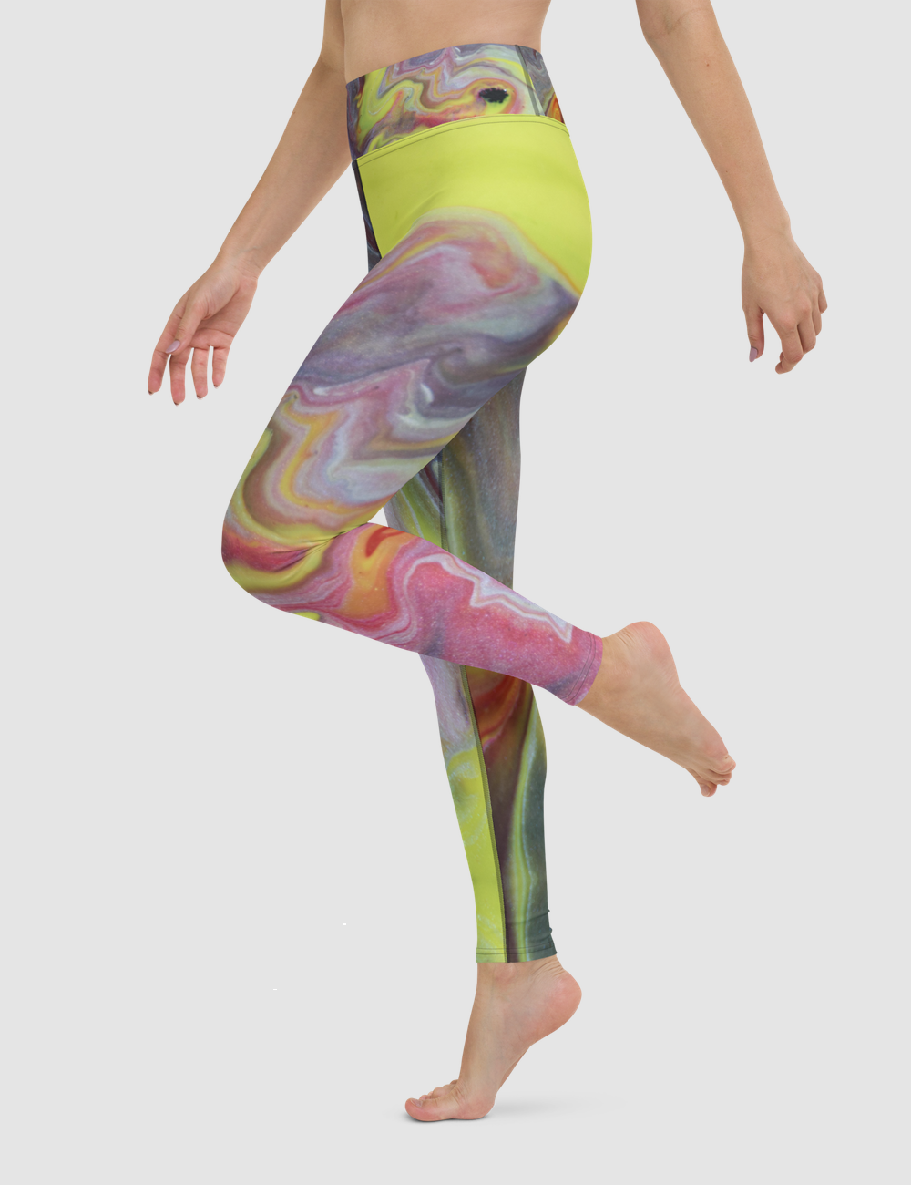 Acrylic Marble | Women's High Waist Yoga Leggings OniTakai