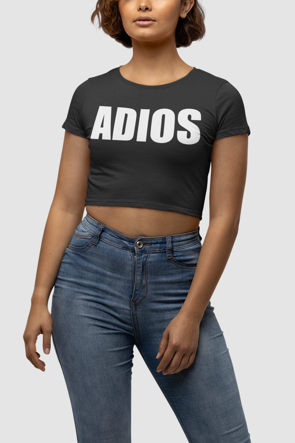 Adios Women's Fitted Crop Top T-Shirt OniTakai