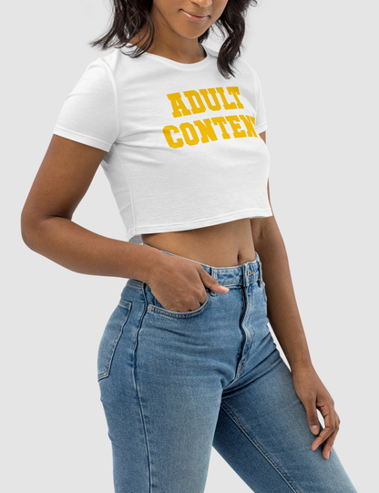 Adult Content Women's Fitted Crop Top T-Shirt OniTakai