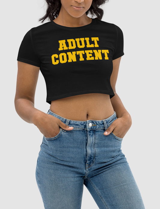 Adult Content Women's Fitted Crop Top T-Shirt OniTakai