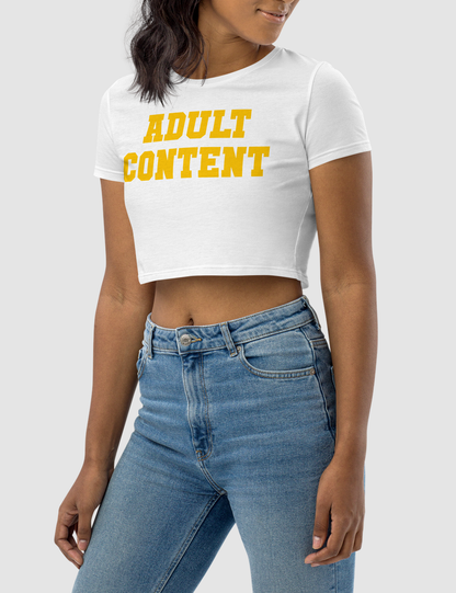 Adult Content Women's Fitted Crop Top T-Shirt OniTakai