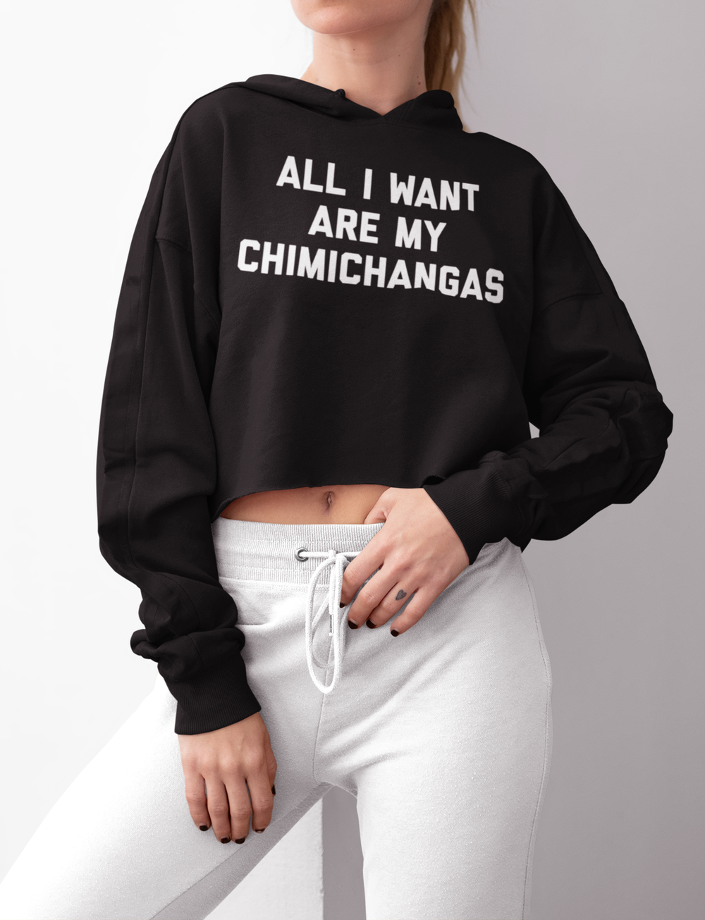 All I Want Are My Chimichangas | Crop Hoodie OniTakai
