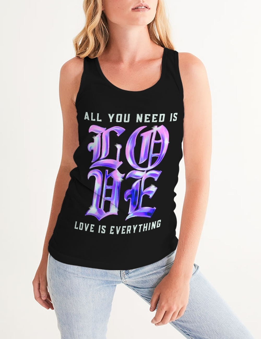 All You Need Is Love (Love Is Everything) | Women's Premium Fitted Tank Top OniTakai