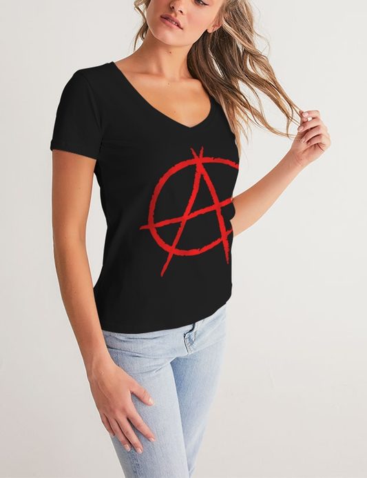 Anarchy Symbol | Women's V-Neck T-Shirt OniTakai