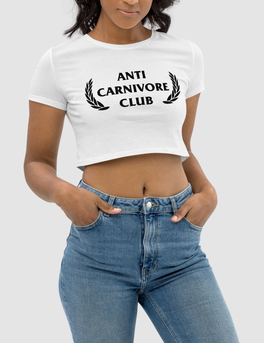 Anti Carnivore Club Women's Fitted Crop Top T-Shirt OniTakai